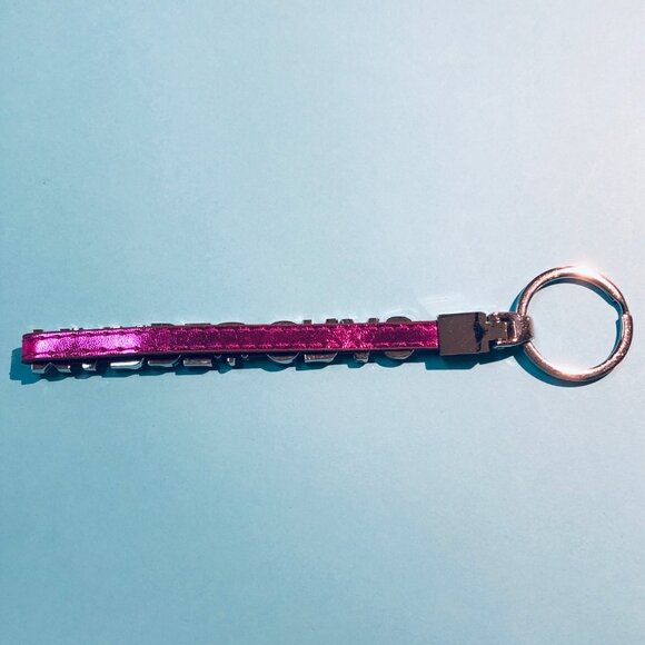 Mardi Gras Rhinestone Keychain In Silver & Purple - Picture 4 of 4